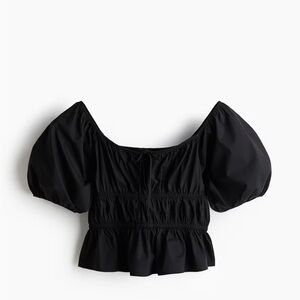 Puff Sleeve Poplin Top
